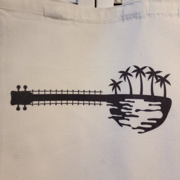 Sunset with Banjo Shape - Canvas Tote Shoulder Bag - Picture 2 of 3